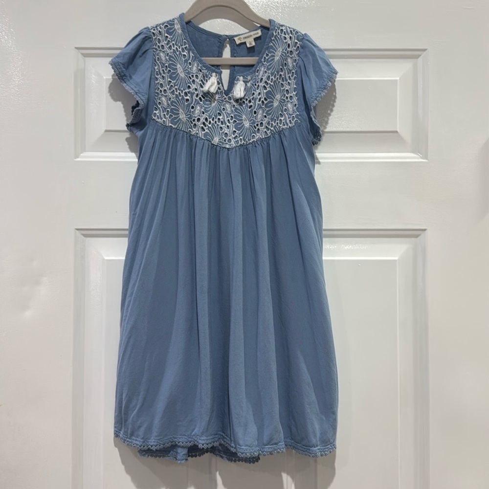 Tucker + Tate Girls Blue Dress with Lace Size 8